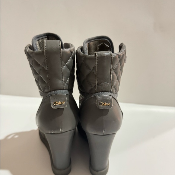 Chloe Snakeskin Sneaker Wedges Size 38 - Picture 4 of 6